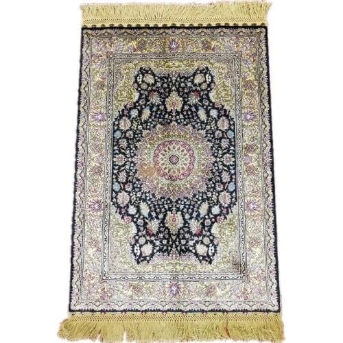 Seeykeep™ 2x3ft 260Lines 100% Silk Handknotted Oriental Traditional Central Medallion Floral Pattern Vintage Style Rug-SK3036208
