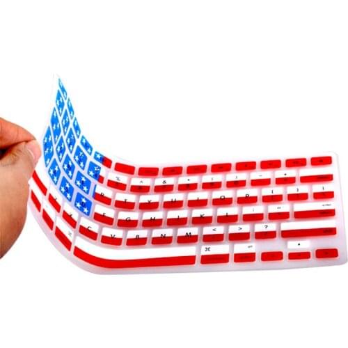 US American Flag Stars and Stripes Skin Silicone Protector Keyboard Cover film Guard for Apple Macbook Air 11.6 inch X5