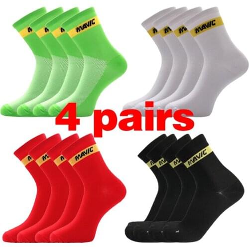 4 pairs Sports Cycling socks Woman Men Compression Running Knee Mtb Basketball Bikes sock Stockings Bicycle
