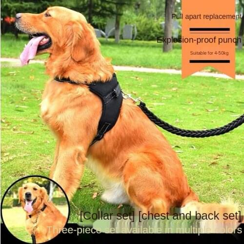 Dog Supplies Reflective Dog Harness and Leash Set for Large Dogs Adjustable Leash and Collar for Small Large Dogs