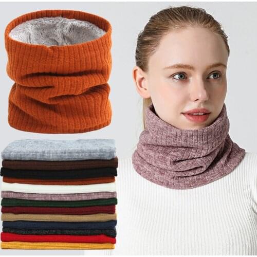 Outdoor Winter Thicken Warm Fleece Neck Warmer Cycling Scarves Men Bufanda Ski Climbing Neck Scarf Knitted Ring Scarves Collar