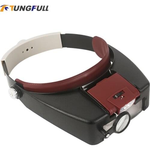 Magnifying Headset Lamp With Magnifying Glass Jeweler Loupe Wearing Style 1.5x 3 X 8.5x 10x Headband Glasses Magnifier