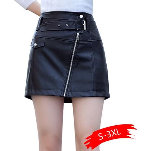Spring Summer New Slim High Waist Women Pu Leather Skirt Office Lady Mini Skirt Ladies Casual A-line Short Skirts