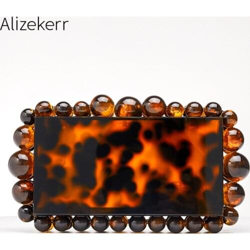 Beads Acrylic Box Evening Clutch Bag Women 2021 Elegant Designer Luxury Gold Sequin Novelty Purses And Handbags Wedding Party