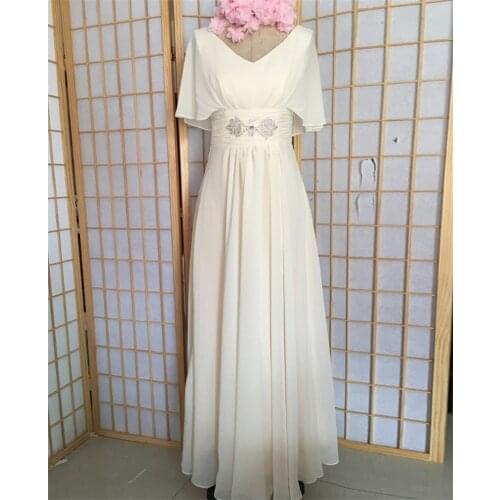 Floor Length Plus Size A-line Wedding Dress 2021 French Chiffon Sexy Cap Sleeve Bridal Gowns vestidos de mairee Wedding