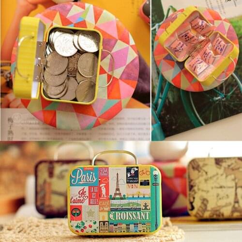 Tin Box Sealed Jar Packing Boxes Candy Chocolate Coin Earrings Headphones Jewelry Storage Boxes Organizer Gift Box with Handle