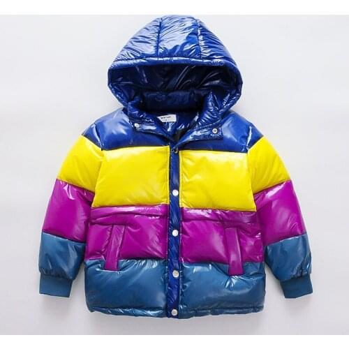 Winter Coats For Boys Girls Children Cotton-padded Hooded Jacket Long Sleeve Warm 5-12 Years Old Student Thick Fashion Outerwear