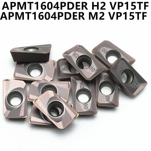 10PCS APMT1604 M2 VP15TF Carbide Blade Turning Tool APMT 1604 Face Milling Lathe Tool Milling Cutter CNC Tool Tool APMT1604 H2