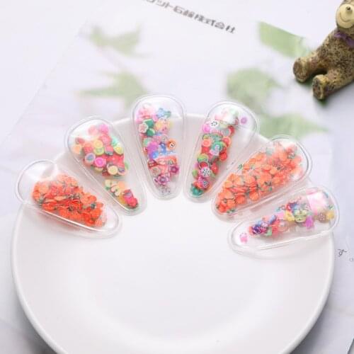 12pcs/lot 5.8cm pu Transparent fruit filling applique BB clip cover for children hair clip accessories