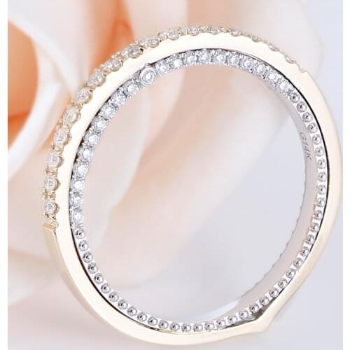 18K Au750 White and Yellow Gold Women Ring Moissanite Diamonds Round Elegant Wedding Party Engagement Anniversary Ring Trendy