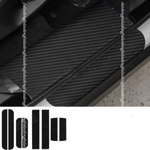 8pcs For Jaguar F-PACE 2016-2020 Carbon fiber leather Door Plate Threshold Pedal Welcome Panel trim Car Accessories