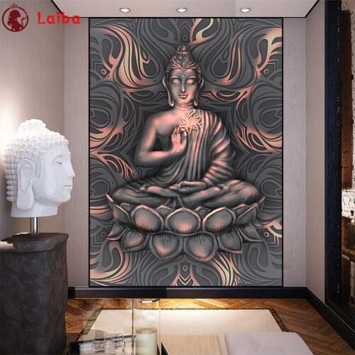 DIY Diamond Painting Abstract art, golden buddha statue, religion diamond Embroidery 5d mosaic Diamond needlework cross stitch