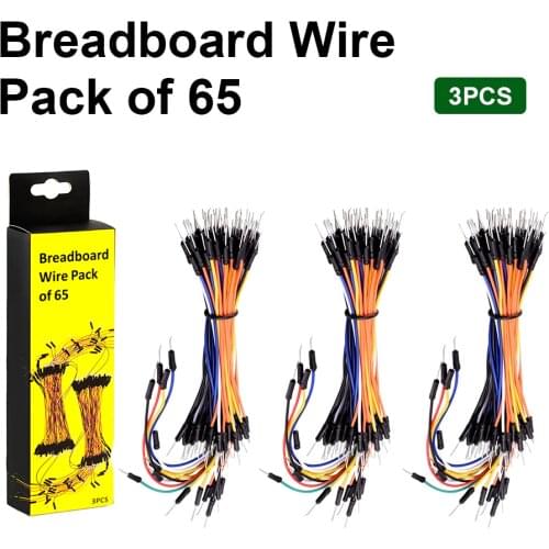 Free shipping! 3PCS Hi-Q 65 Male to Male Jumper Wires Jumper Cable With keyestudio Packing For Arduino DIY Breadboard