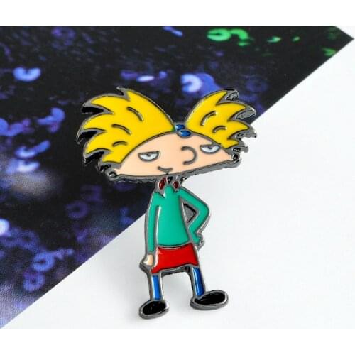 Explode Yellow Hair Boy Brooch For Backpacks Enamel Shirt Pins Metal Broche for Women Badge Pines Brooches Jewelry Accessories