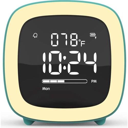 Kids Cute-TV Night Light Alarm Clock for Girls, Children, Bedroom, Rechargeable Battery Operated Alarm Clock with Sleep Timer, I