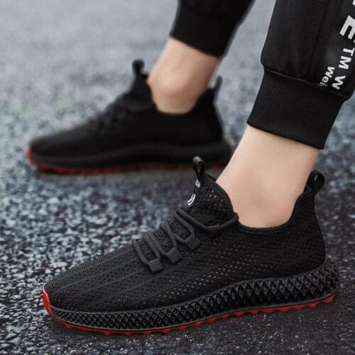 Breathable Korean casual shoes sports shoes flying woven mesh shoes male student shoes 2021 summer mens shoes