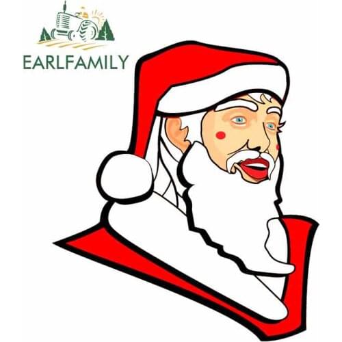 EARLFAMILY 13cm x 9.7cm Santa Clip Funny Car Stickers Waterproof Anime Bumper Trunk Truck Graphics Vinyl JDM Scratch-proof Decor