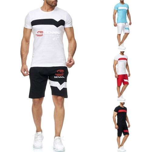 Ayrton Senna 2021 Summer Mens Printing Sweatshirt Top Pants Short sleeve shorts suit Sets High street Fashion Harajuku clothing