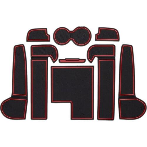 Gate Slot Mats for A6 C7 2015 2016 2017 2018 Interior Door Pad Cup Holders Non-Slip Mats