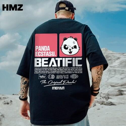 HMZ Summer Cartoons Print Tee 100% Cotton Funny T Shirt Men Casual Half Sleeve Men Tshirt Cool Loose Men T-shirt Men Tee Shirts