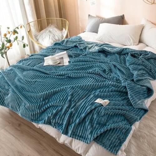 Soft warm coral blanket winter sheets, lattice sofa spread, 200cmX230cm light blanket