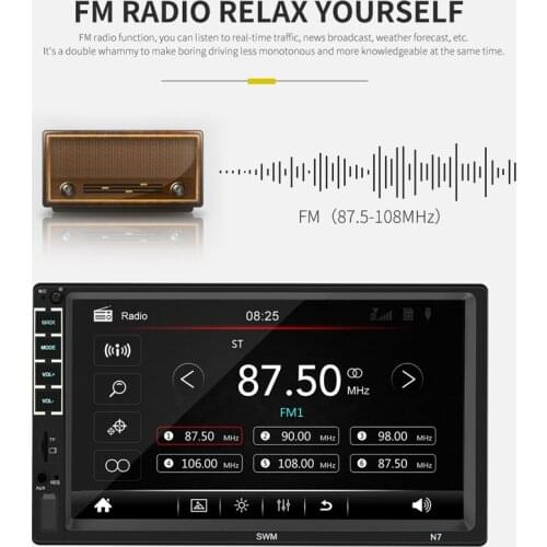 2021 New Car Video Players N7 7-inch High-definition Car Bluetooth MP5 Player Card USB Radio Supports Apple XR Interconnection