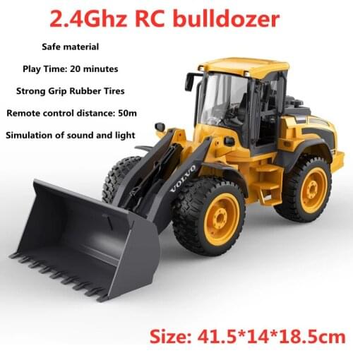 New 1:16 Big Remote Control toys L41.5cm Safe Material Simulation Bulldozer Engineering Vehicle Model Toy For Childs Gift