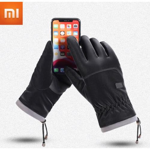 Xiaomi Ridding Gloves Winter New Mens Warm Touch Screen Gloves Outdoor Men Windproof Sports Gloves Women Anti-slip Gloves Black