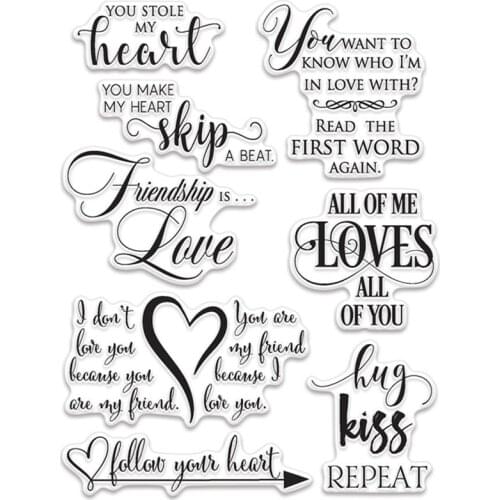 Friendship Love Transparent Clear Silicone Stamp Seal for DIY scrapbooking photo album Decorative clear stamps