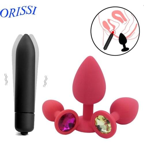 Silicone Jewelry Anus Dildo Anal Plug Bullet Vibrator Sex Toys for Woman Prostate Massager Butt Plug Anal Sex Toys