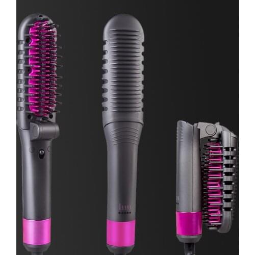 Foldable Beard Straightener Brush Portable Collapsible Electric Hair Comb Curl+ Straight Available