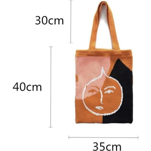 Matisse Abstract Art Shoulder Bags Woolen Lady Handbags Woven Shopper Bag Big Female Purse Casual Large Capacity Knitiing Bag