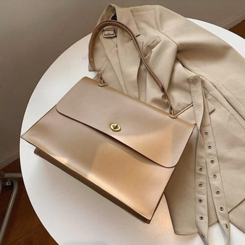 PU Leather Women Luxury Designer Handbags 2021 Shopper Tote Bag Fashion Minimalist Style Solid Color Large Capacity Shoulder Bag