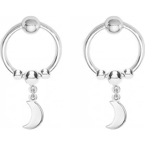 DARK DIAMOND-moon pendant earrings in 925 sterling silver. Perfect and comfortable for daily use