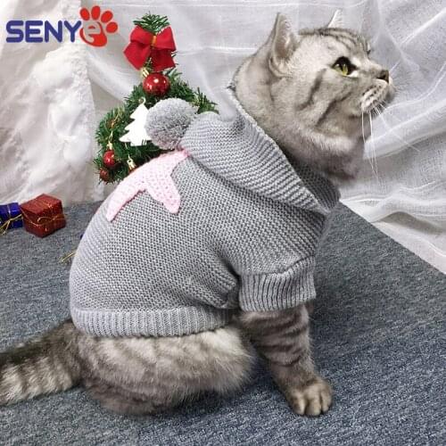 Warm Autumn And Winter Nordic Cat Sweater Comfortable And Skin-friendly Star Pattern Hooded Cat Clothes Pet Accessories