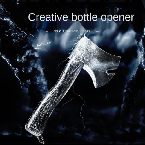 Creative Simulation Axe Bottle Opener Plastic Beer Bottle Openers With Long Handle Home Decoration Refrigerator Sticker ZA342