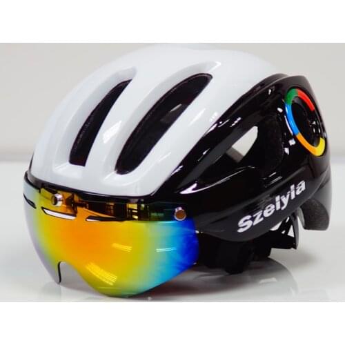 Adults Cycling Helmet Bicycle Bike Helmet with goggles magenetic glasses MTB mountain bike helmet Gear Equipment Skate