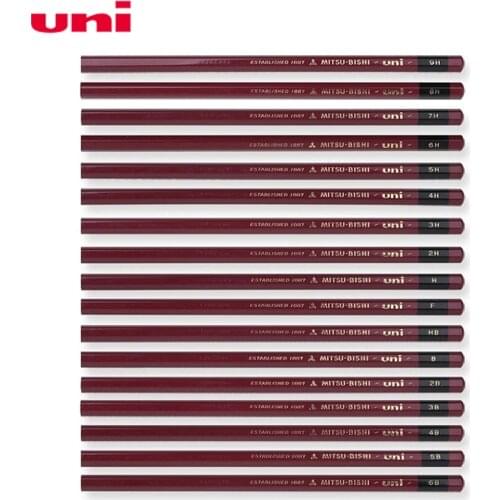 1pcs Japan UNI 1887 painting sketch test pencil hardness test pencil advanced red wood test hand-painted student painting tools