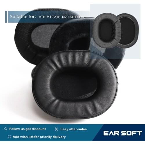 Earsoft Replacement Ear Pads Cushions for ATH-M10 ATH-M20 ATH-M30 Headphones Earphones Earmuff Case Sleeve Accessories