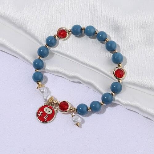 2021 New Korean Imitation Pearls Lucky Coin Bracelets & Bangles For Women Girls Charm Bracelets Female Jewelry Love Gifts