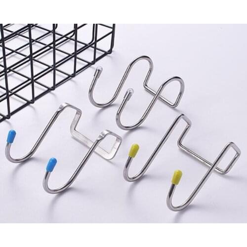 3Pcs/set Stainless Steel Free Punching Cabinet Door Without Trace Hook S-type Door Hanger Hanger Door Back Coat Hook Small Hook