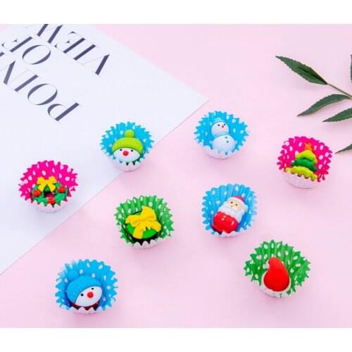 4pcs/set Santa Claus Rubber Erasers for Cartoon Christmas Day Office School Gift Material Escolar kawaii Stationery