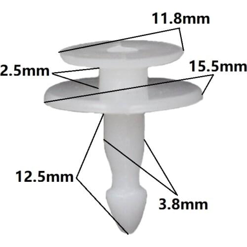Auto Fastener Clips White Nylon Retainer Rivet fixed Car Accessories for Peugeot