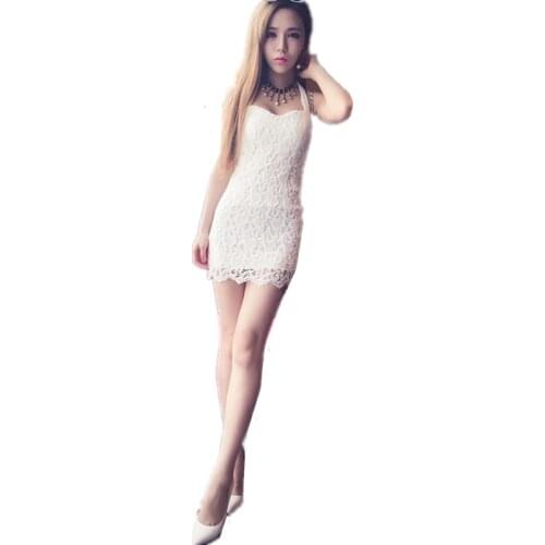 B2449 2019 summer new style women fashionable sexy nightclub neck low back breast dress lace tight dress cheap wholesale