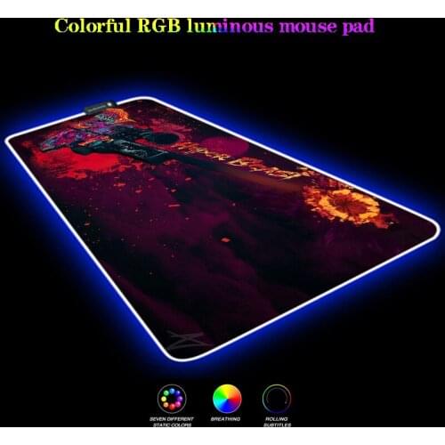 Monster Warcraft Anime RGB Computer Large Gaming Mouse Pad XXL30X80CM Mouse Pad LEDMause Carpet Non-slip Suitable for Desk Mat