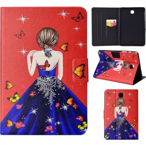Case for Samsung Galaxy Tab A 8.0 T350 T355 Cover Fashion Print Girl leather Funda Tablet for Samsung Tab A SM-T355 P350 8" Skin