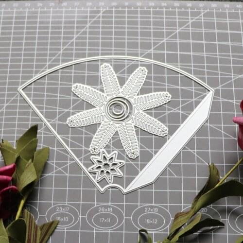 Flower Sector Frame Metal Cutting Dies For DIY Scrapbooking Photo Album Decorative Template Embossing Stencils