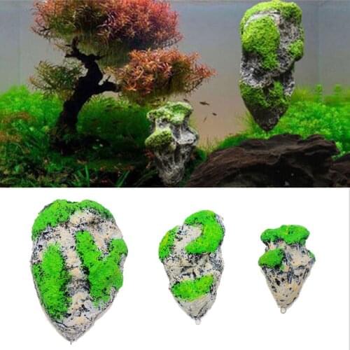 Aquarium Decor Floating Rock Suspended Artificial Stone Fish Tank Decoration Floating Pumice Flying Rock Ornament S M L