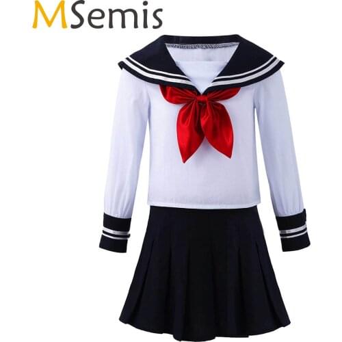 Kids Japanese School Uniform Baby Girls Kindergarten Graduation Shirt Pleated Skirt Stage Performance Korean Outfits Cosplay