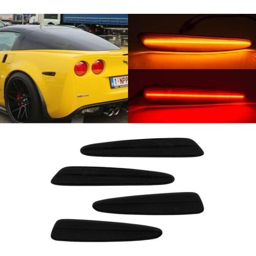 For Chevrolet Corvette C6 2005-2013 Smoked Lens Led Side Marker Lamp Red Amber Auto Turn Signal Lamp
